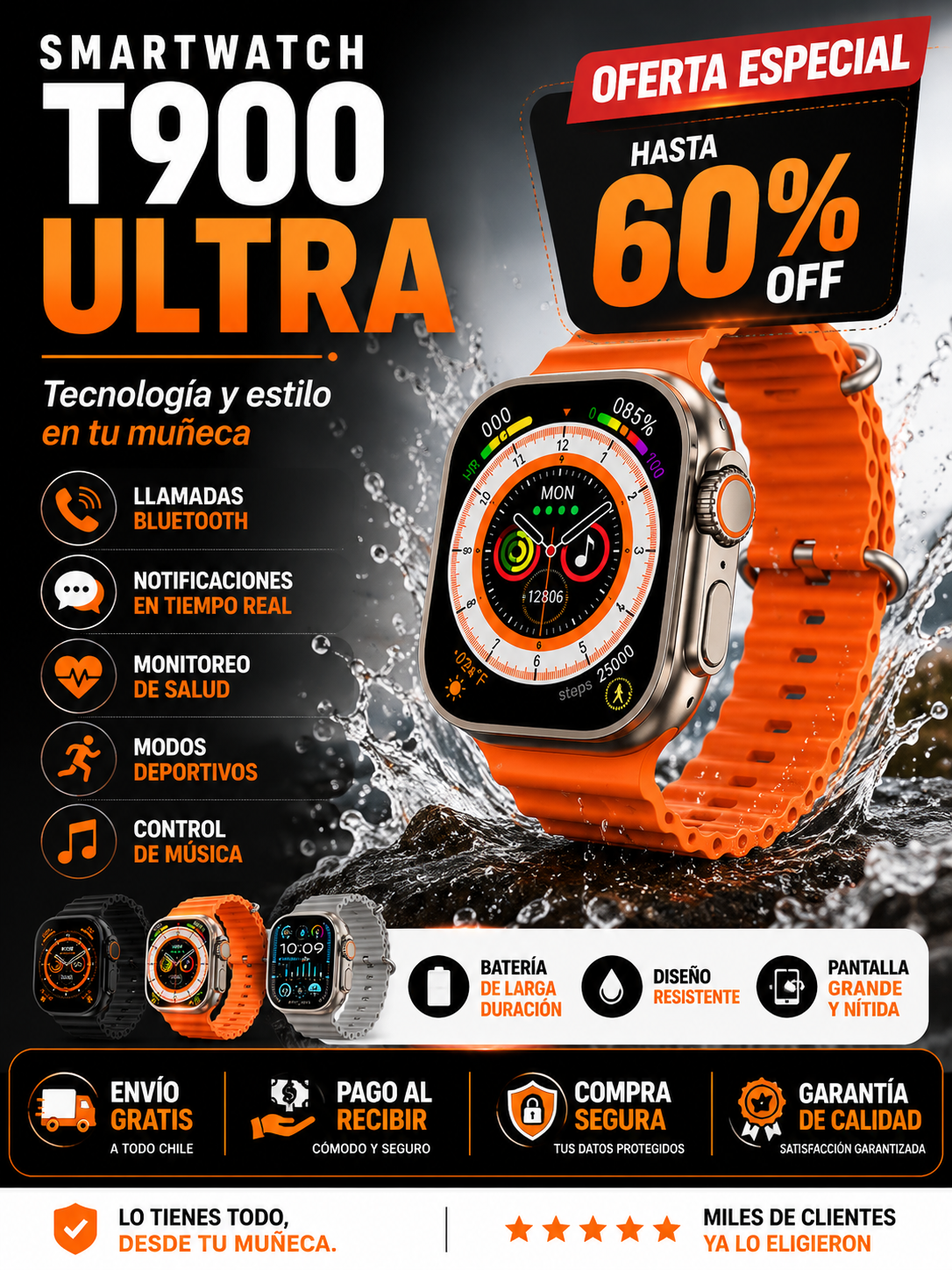 Reloj Inteligente Smartwatch T900 Ultra