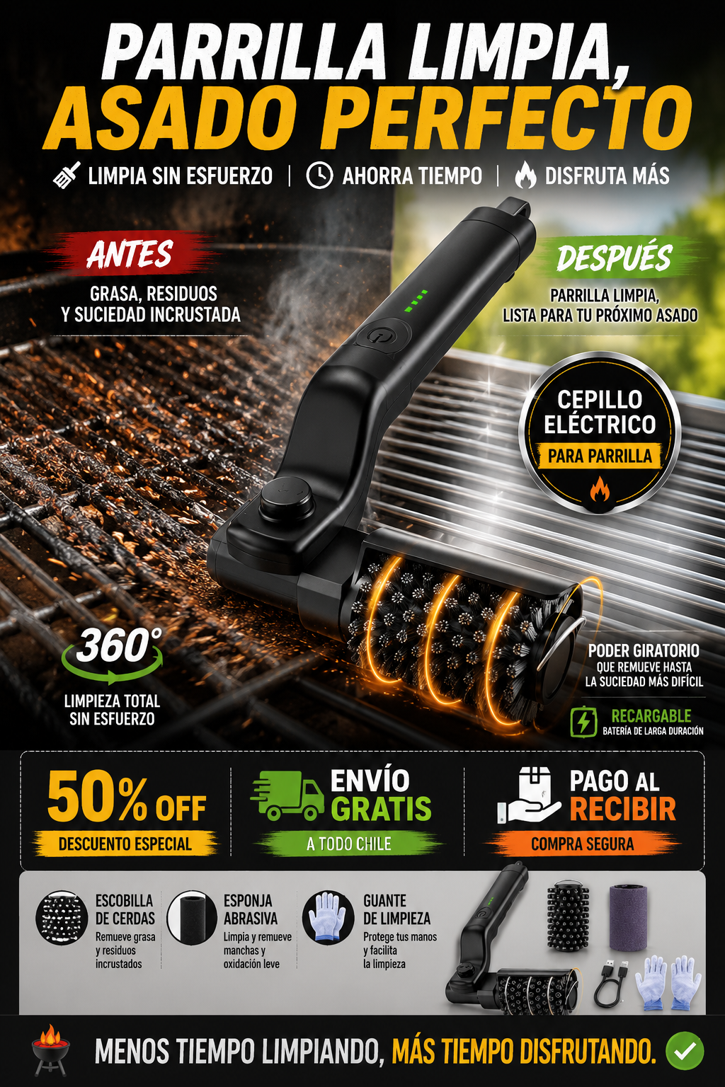 Cepillo para limpiar tu parrilla