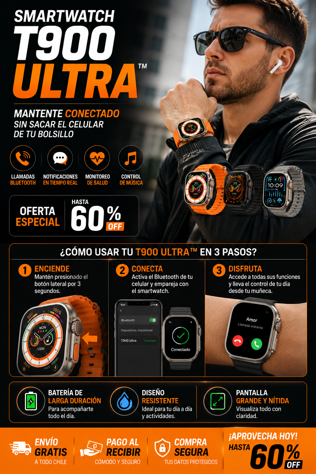 Reloj Inteligente Smartwatch T900 Ultra