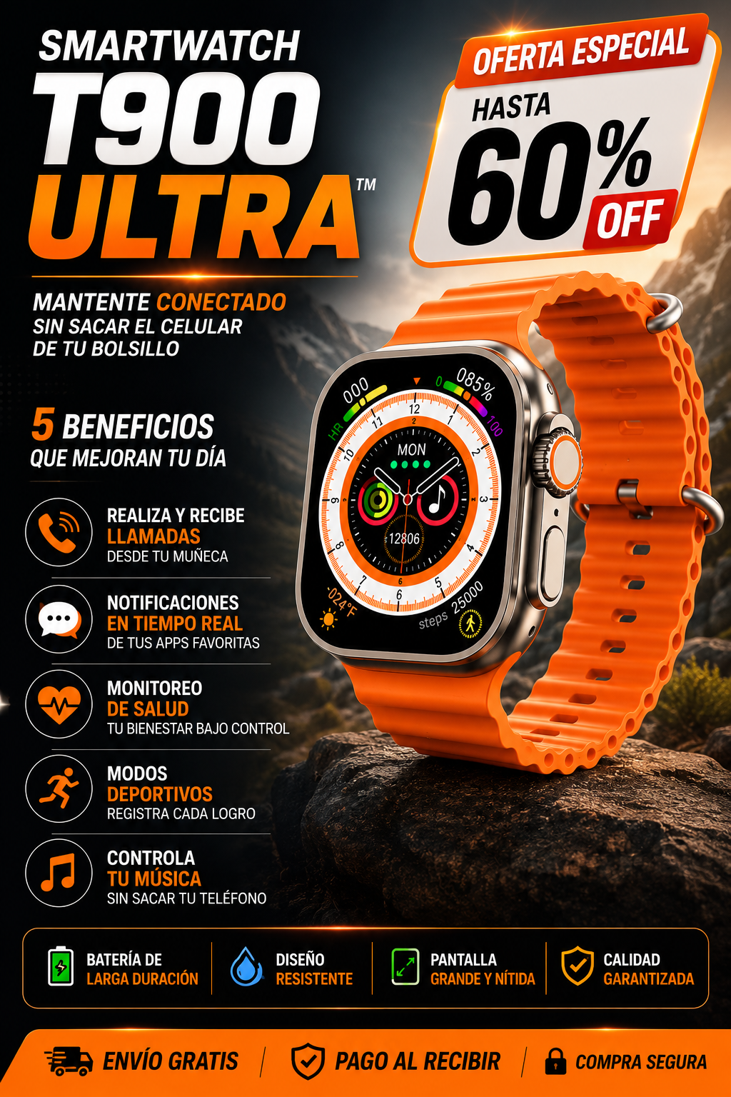 Reloj Inteligente Smartwatch T900 Ultra