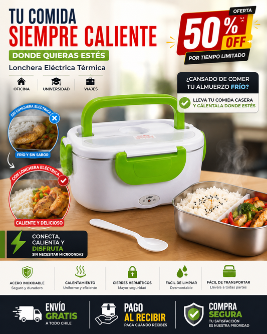 Lonchera Eléctrica Portátil (Color según disponibilidad)